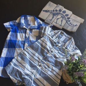 Lot of 2 Carter’s Baby Boy Striped Polo Rompers
